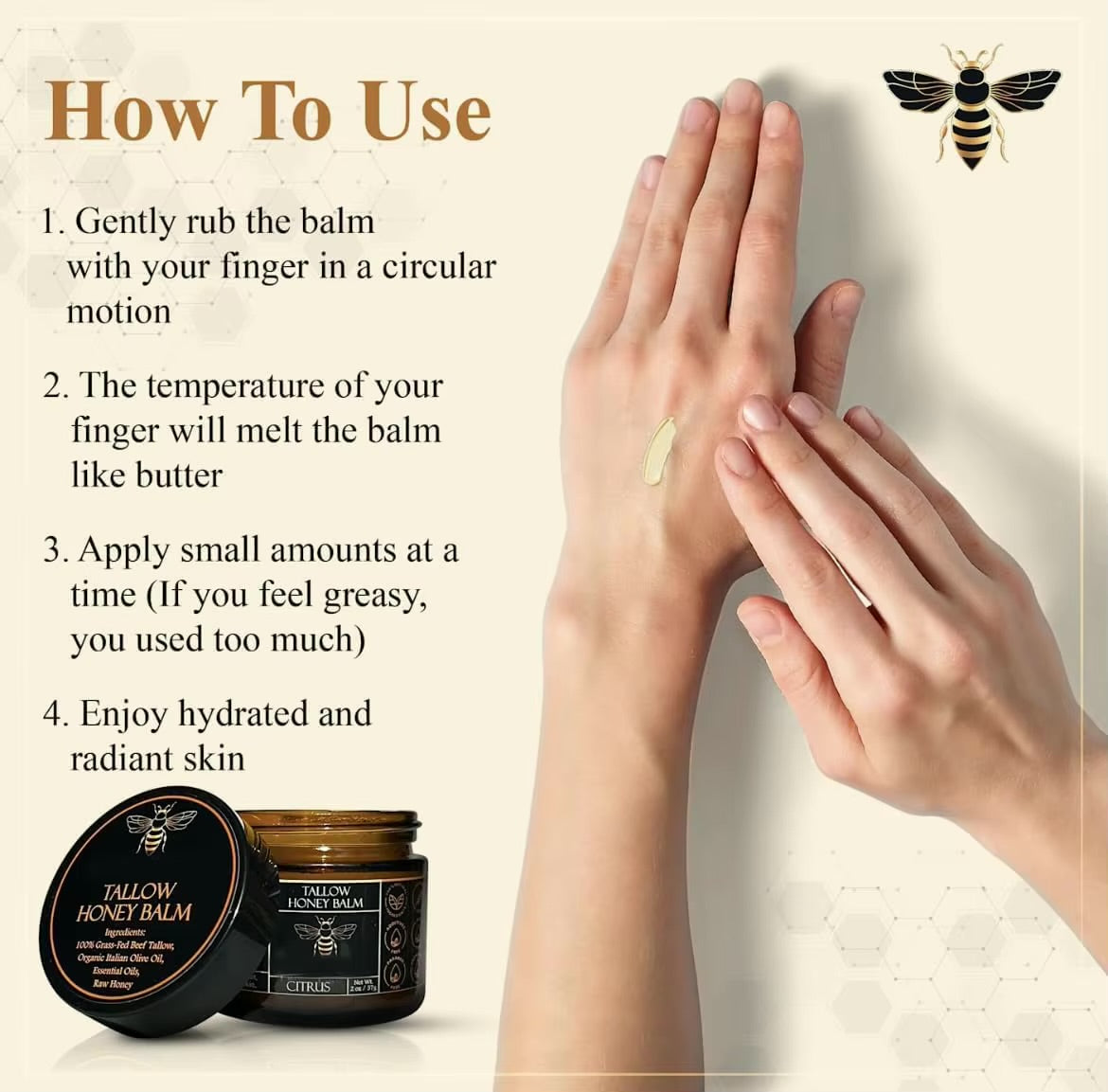 Organic Tallow Honey Balm